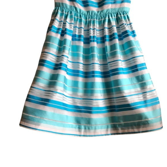 Lilly Pulitzer Kiera Fit & Flare Dress 12 Blue Aqua Stripe Print - Picture 7 of 16